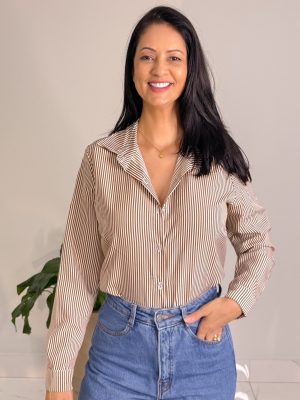 camisa nÁdia marron